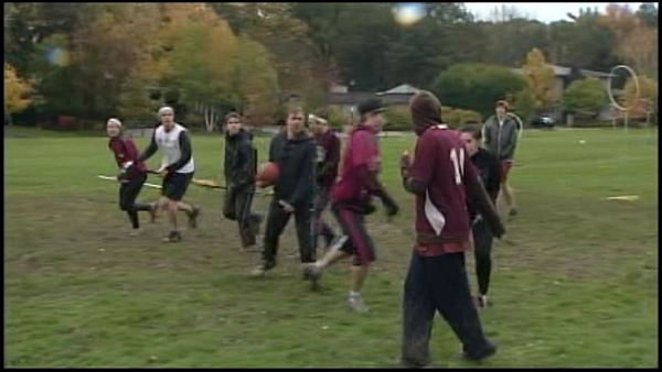 McMaster University students take part in quidditch match; Hamilton, October 26, 2013