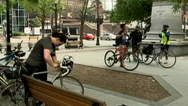 Cyclists at Hamilton's Bike to Work day, May 25, 2015