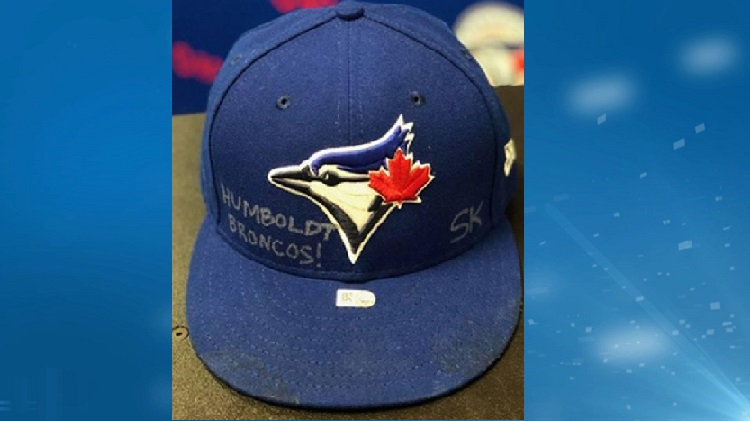 Marcus Stroman paid tribute to the Humboldt Broncos with messages on his  cap