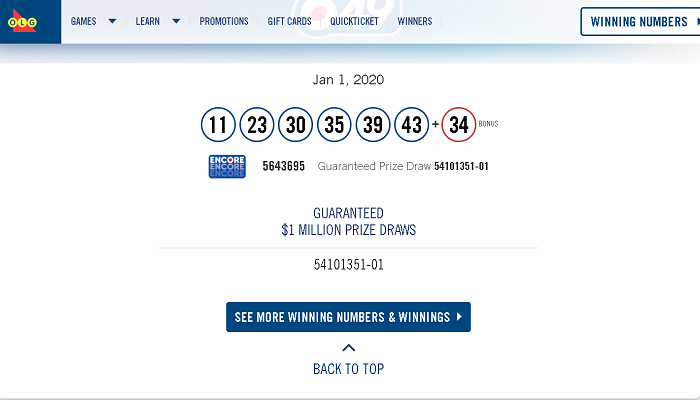 649 lotto winning numbers history