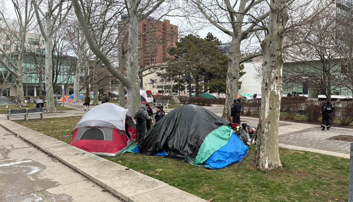 City Hall encampment Hamilton